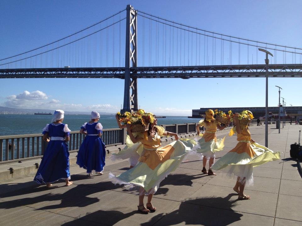 In front of Bay Bridge. One Billion (Women )Rising Jan 2013 Jan 2013